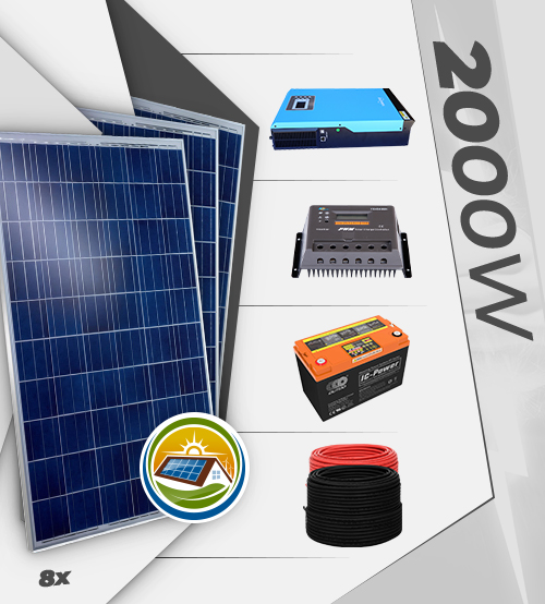 Solar Paket 2,4 kW - Lamba, TV, Uydu, Normal Boy Buzdolabı, Ev Aletleri, Su Pompası, Çamaşır Makinesi ve Şarj